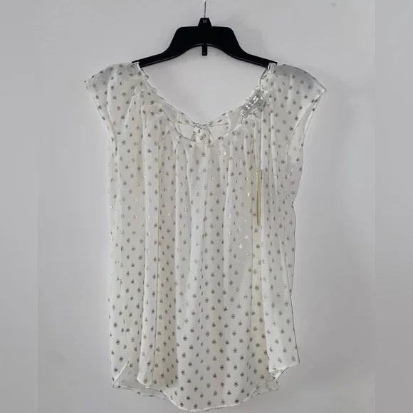 Chemisier Lauren Conrad Taille Small - Noir - Manches Courtes - Col Rond - Occasion Très Bon état